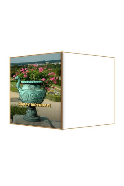 OEM Felicitare Aniversare cu Design Urna din Alama Antica, Eleganta Vintage, ...