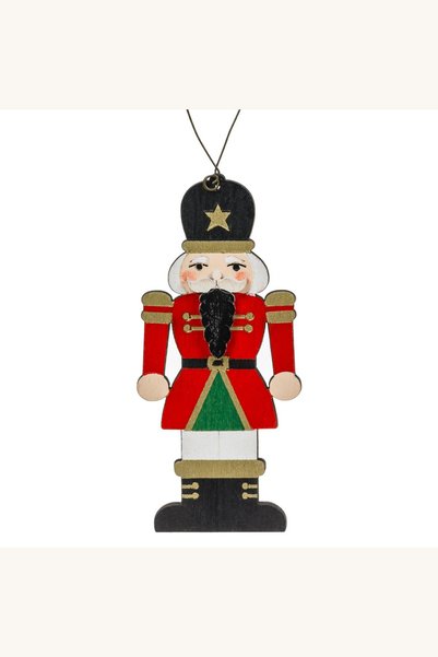 Comerivo Decorațiune de Crăciun pentru brad, spărgător de nuci soldat, lemn v...