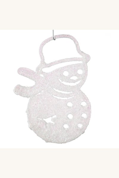 Comerivo Om de zapada ornament Brad Craciun alb sclipitor 10cm