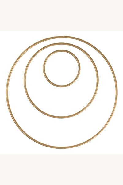 Comerivo Cercuri metalice aurii pentru decoratiuni de Craciun, 3 dimensiuni: ...