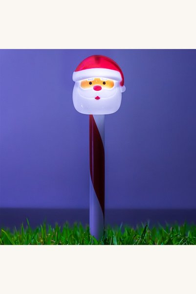 Comerivo Felinar solar de Craciun cu Om de Zapada, 36cm, alb si rosu
