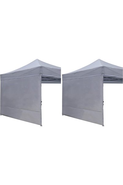 Generic خيمة فورية مع جدار جانبي 10×10 قدم، عبوة من قطعتين فقط، لون رمادي