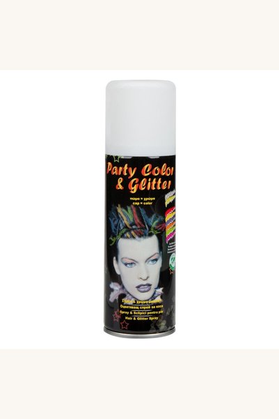 Comerivo Spray colorant par alb cu glitter - 125ml pentru transformari Halloween