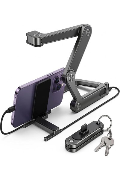 Generic DX1018 Phone Holder with Fast Charge Cable, Zinc Alloy+ABS