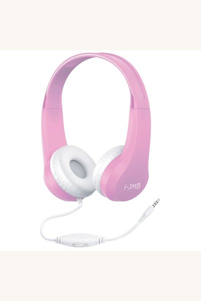 Comerivo Casti on-ear roz cu cablu si ajustare, pentru antrenament si muzica
