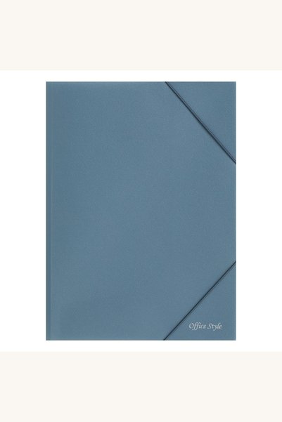 Comerivo Mapa cu elastic din plastic texurat albastru denim 24x33 cm