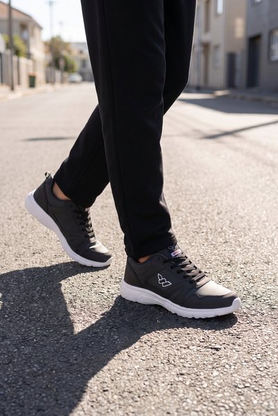 WALKWAY Lace-Up Leather Navy Blue Lightweight Comfortable Sole Flexible Unise...