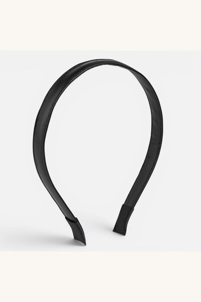 Comerivo Bentita pentru par negra plata din PU, 1.5 cm latime, pentru orice c...