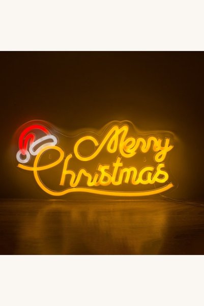 Comerivo Decoratiune LED neon Craciun "Merry Christmas" 42.7x21cm, 120 LED-ur...