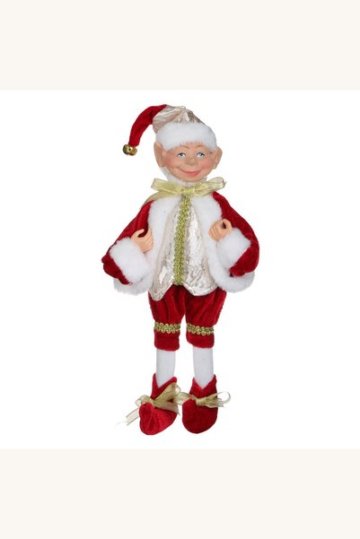 Comerivo Spiridusel decorativ cu haita rosie de Craciun, 30 cm, pentru agasar...