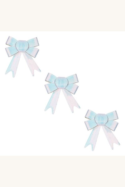 Comerivo Set 3 fundite Craciun albe irizate cu paiete 14cm pentru brad si dec...