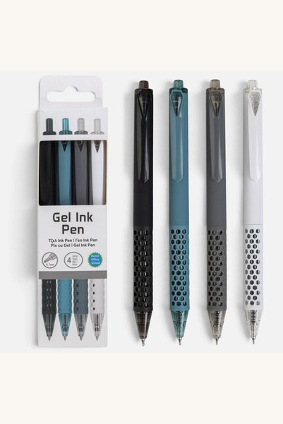 Comerivo Pixuri cu gel pentru birou, set 4 bucati in negru, alb, albastru si gri