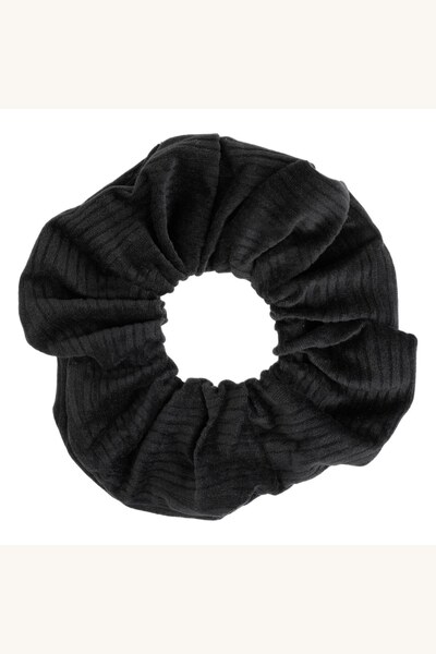 Comerivo Elastic de par catifelat negru cu textura ribbed pentru coafuri eleg...