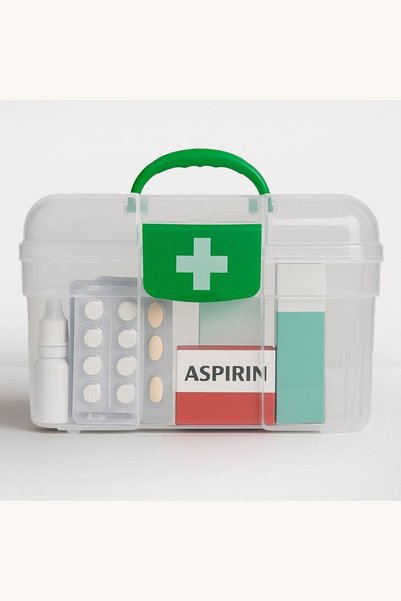Comerivo Cutie transparentă pentru medicamente, cu tăviță detașabilă, 21,2x14...