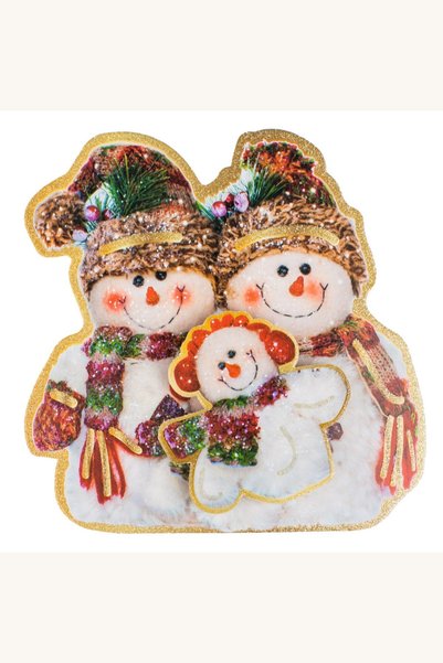 Comerivo Decoratiune autocolanta de Craciun 3D om de zapada 15x15cm cu detali...