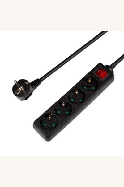 Comerivo Extensie electrica 4 prize negru cu protectie copii si intrerupator ...