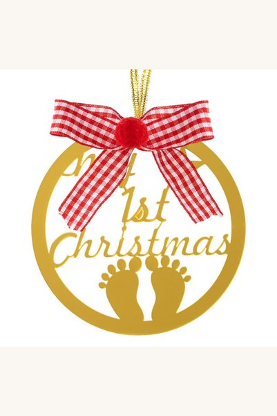 Comerivo Ornament Craciun pentru primul sarbatorit al bebelusului, plastic ro...