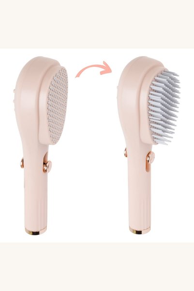 Comerivo Perie ovala pentru par somon 21cm cu buton de curatare automata