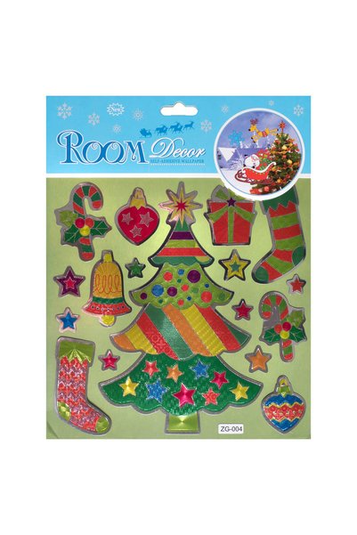 OEM Stickere festive Bradut cu cadouri 18x23.5 cm