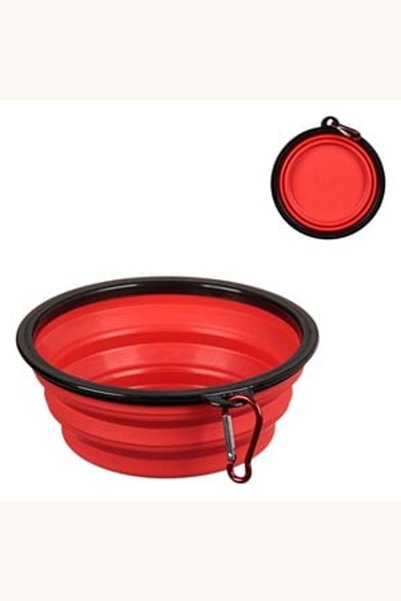 Comerivo Recipient pliabil rosu 650ml pentru mancare si apa - ideal la plimbare