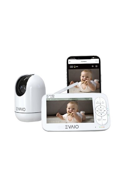 EVAIO Bebek Kamerası Bebek Izleme Cihazı Ev6 5 Inç – Wi-Fi, Gece Görüşü, Çift Yönlü Konuşma ve Mobil Uygulama