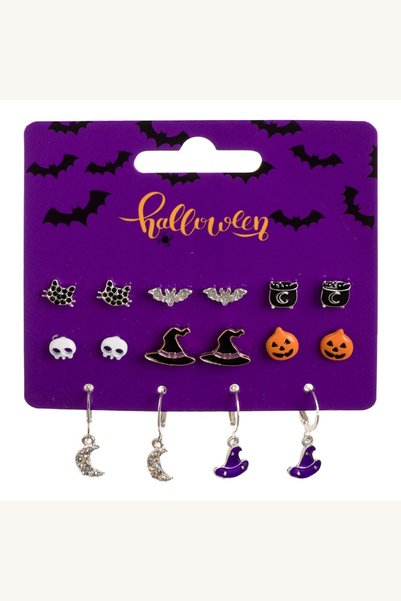 Comerivo Set 8 perechi cercei Halloween, modele infricosatoare, cui si suspen...