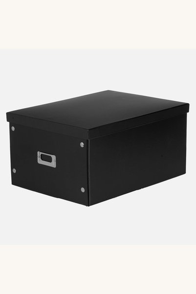 Comerivo Cutie de organizare din carton negru cu capac, 40x30x20 cm
