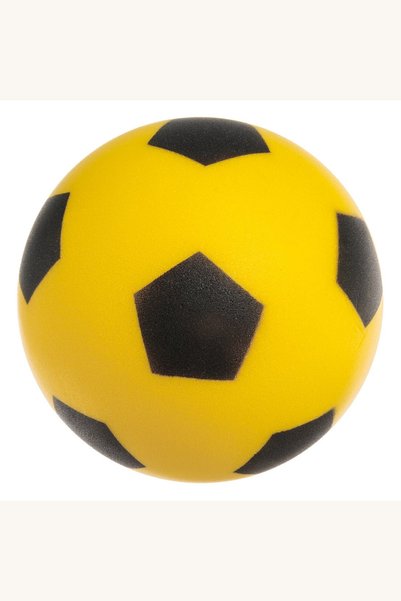 Comerivo Minge fotbal silentioasa galbena-neagra 20cm, moale pentru interior
