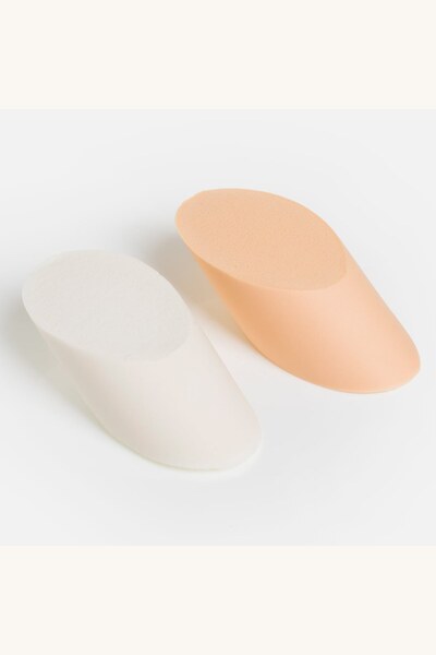 Comerivo Set 2 bureti machiaj forma oblica roz pentru fond de ten 4x9cm