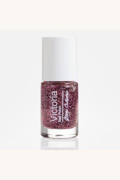 Comerivo Oja de lungă durată fucsia, cu glitter argintiu și confetti, 6 ml