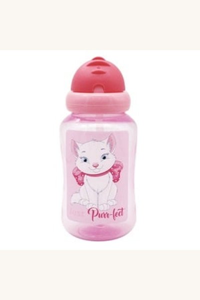 Comerivo Cana de antrenament cu pai 340ml pisica roz, plastic sigur pentru fe...