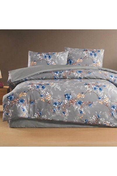 Per Class Double Patterned Duvet Cover Set Indigo