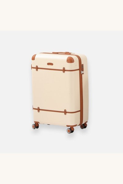 Comerivo Troler de cabina ABS ecru 33L cu 4 roti pivotante si frana