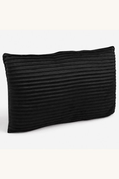 Comerivo Perna de iarna cu catifea neagra si pliuri orizontale 50x30 cm