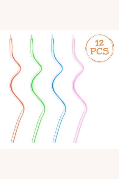 Comerivo Set 12 lumânări aniversare subțiri, ondulate, verde, roz, bleu și po...