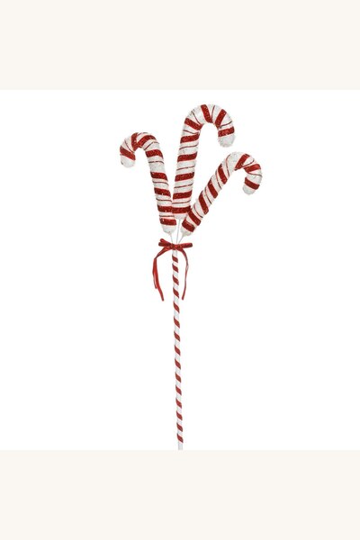 Comerivo Baston de Craciun pentru brad cu 3 bastonase spuma rosii albe 59cm