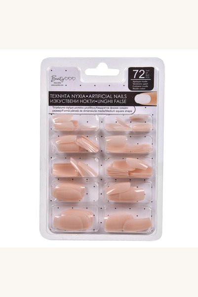 Comerivo Set 72 unghii false patrate tonul pentru machiaj
