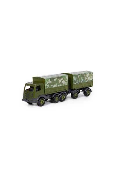 Polesie Camion militar cu prelată și remorcă - SuperTruck, 71x16x22 cm