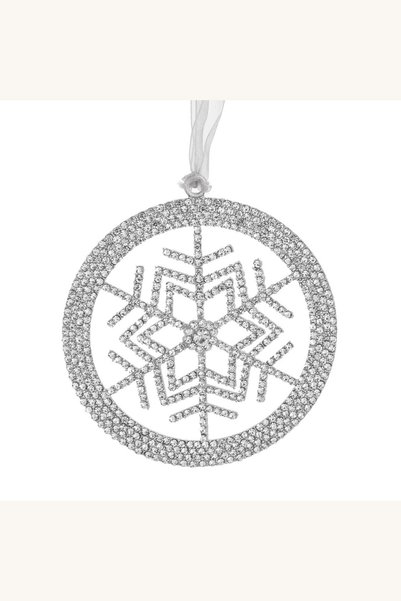 Comerivo Fulg de zapada pentru Brad de Craciun cu Strasuri si Cristal, 11cm
