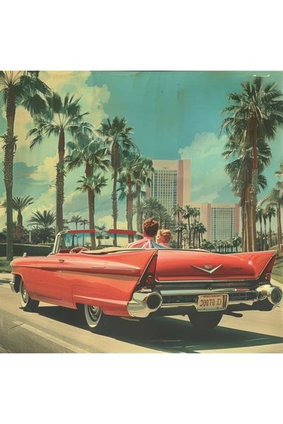 Olympus Ζωγραφική με Διαμάντια "Κόκκινο Cadillac Deville Convertible Λας Βέγκ...