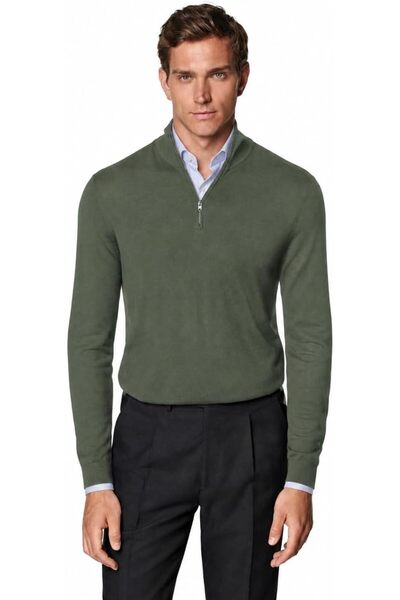 ANTHONY JACKSON Pulover din tricot cu guler înalt și fermoar parțial pentru b...
