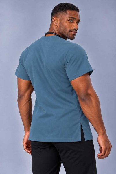 EMİR MEDİKAL (E-Flex) Sea Green Lycra Men's Single Top Non-Ironing Nurse and Doctor Uniform Scrubs Hospital Uniform