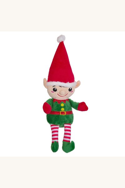 Comerivo Spiridus din plus pentru Craciun, cu caciula rosie si costum verde, ...
