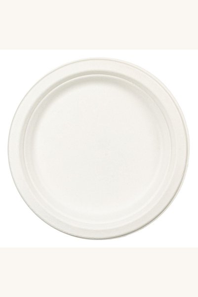 Comerivo 10 Farfurii Albe Ecologice din Fibre de Trestie - 23cm, Rezistente