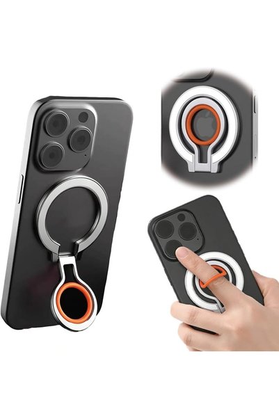 Generic Magnetic Phone Stand with Silicone Finger Grip, 2-in-1 Premium Alloy ...