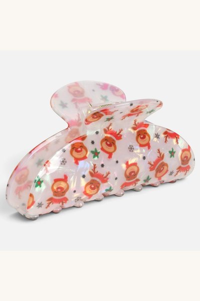 Comerivo Clama de par de Craciun alba cu reni, 10 cm - accesoriu festiv stral...