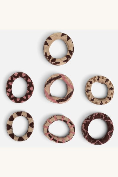 Comerivo Elastice pentru par frotte in nuante bej si roz - set accesorii
