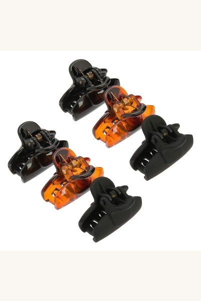 Comerivo Set 6 clame par femei negru mat maro 3cm pentru prindere sigura
