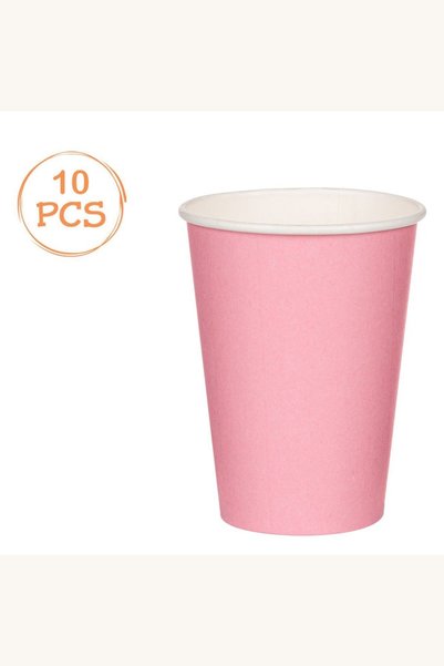 Comerivo Set de 10 pahare carton roz pentru petrecere, 270ml