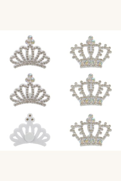 Comerivo Autocolante coroane pasla cu strass - 6 piese pentru decoratiuni Cra...
